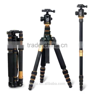 Q-666C Portable Professional Carbon Fiber Tripod &Ball Head for DSLR Camera thumbnail-1