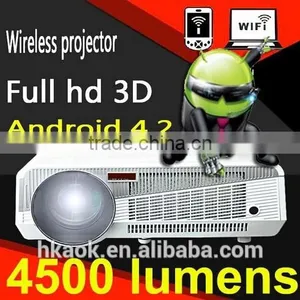 Brightest 4500lumens Built-in Android 4.2.2 Native Full HD Led Android Digital Smart Projector,Wireless Connect to IPhone/iPad Quality Choice thumbnail-1