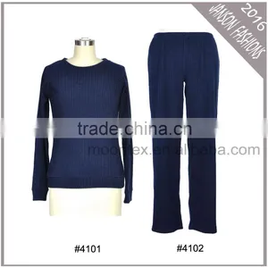 Women Solid Color Pajamas Set thumbnail-1