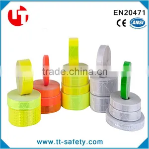 High Visibility PVC Crystal Blue White Reflective Tape for Sew on Safe Clothing thumbnail-1