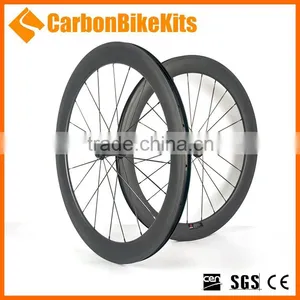 Wholesale Wheels PW60C 60mm Depth Carbon Road Bike Wheelset Clincher thumbnail-2