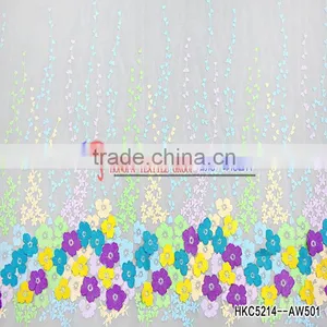 New Arrival 3D Flower Embroidery Fabric for Women Dress Mixed Colorful Small Floral Pattern Organza Mesh Lace Fabric Factory thumbnail-3