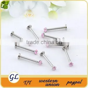 Hot Pink Crystal Labret Stud thumbnail-1