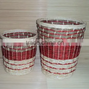 Round Waste Bin Rattan Basket Set/2 thumbnail-1