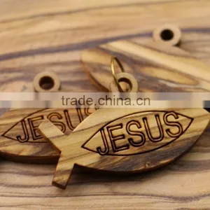 Olive Wood Jewelry St. Peter Fish Pendant thumbnail-4