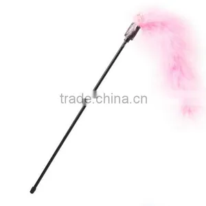 Teaser Wand Cat and Kitten Toy Pet Stick Colorful Feather thumbnail-2