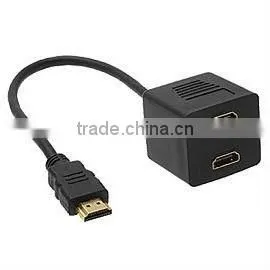 Brand New HDMI Male to 2x HDMI Female Y Splitter Adapter Cable thumbnail-1