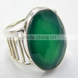 Natural Green Onyx Ring 92.5 Sterling Silver Jewellery thumbnail-1