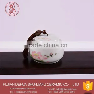 2.8 Inch Round Shape Tea Sugar Coffee Ceramic Canister thumbnail-1