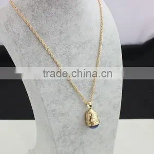 Wholesale African Beads Necklaces Design Small Bell Three Color Clean Nature Stone Jewelry Pendant Necklaces For Women thumbnail-1