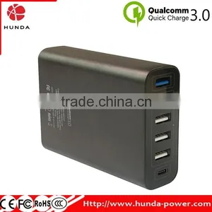 2016 Popular QC3.0 + Type-C 60W Quick Charge 3.0 Intelligent Desktop USB Charger for Smartphone, Tablets and More thumbnail-5