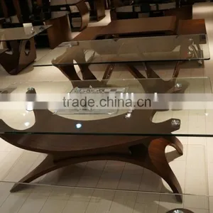 2014 Latest Home Furniture Root Glass Table Set thumbnail-1