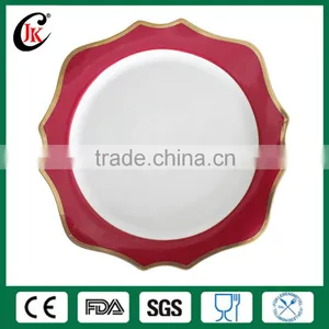 Elegant Rimmed Gold Ceramic Charger Plate for Wedding thumbnail-2