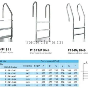 P1840 Extendable Swimming Pool Stainless Steel Ladder With Plastic 2/3/4 Steps for In-ground Pool thumbnail-4