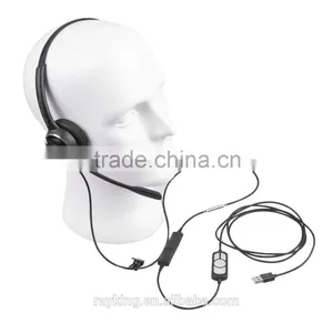 Biliteral Headphone, 2800mm Matti PU Cable, RJ11 Connector, PU Leather Ear Cover, Noise Cancelling thumbnail-2