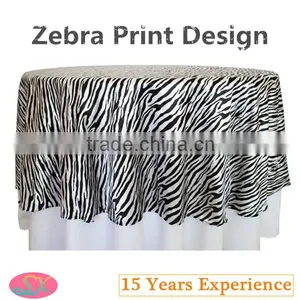 Customized Zebra Table Overlay Printing Taffeta Overlay thumbnail-1