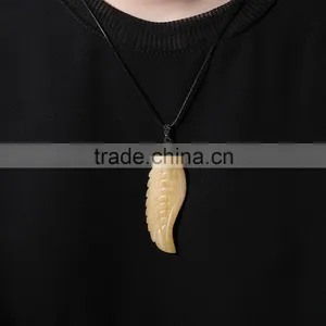 Fancy! Fashion Design ! Latest Yellow Cattle Bone Men Necklace More Handsome thumbnail-4