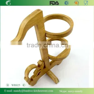 WR025 Personalized Antique Wine Rack, Red Wine Holder With Bamboo Material thumbnail-1
