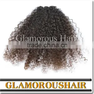 Unprocessed Virgin Peruvian Hair Kinky Curly Can Last Curl Long Time thumbnail-1