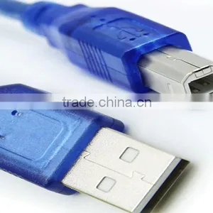 1M USB2.0 Cable Male to B Male Transparent Blue Model thumbnail-1