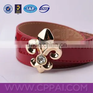 Red Shining High-end Genuine With Top Grade Metal Belt Buckle Italian Leather Belt thumbnail-1
