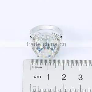 Sparkling Big White Cubic Zircon Ring 18k Gold Plated Jewelry for Wedding Party Size#6,7,8 thumbnail-3