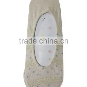 Ladies' Fashion Gold Stripe Footie Socks thumbnail-1