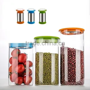 Borosilicate Glass Jars With Wood Lid With Vacuum Pump QM3369 thumbnail-2