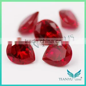 Synthetic Corundum 5# Color Red Pear Cut for Rings Pendant Jewelry thumbnail-4