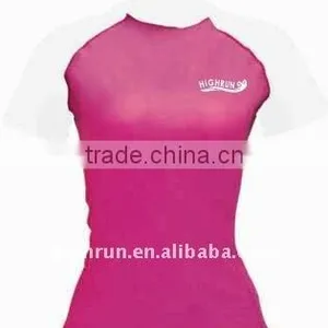 Women's Short Sleeve Lycra Spandex Elastane Mma Rash Guard thumbnail-1