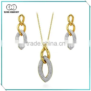 Twisted Chain Type Gold Plated Jewellery Set thumbnail-1