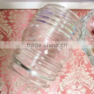 500ml Round Line Shape Clear Glass Material Candle Holder thumbnail-4