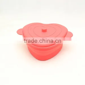 Heart Shape Silicone Bowl With Lid thumbnail-6