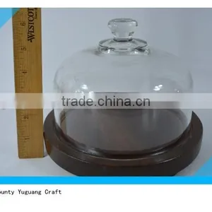 Wooden Cheese Platter Wooden Cheese Plate With Glass Dome thumbnail-3