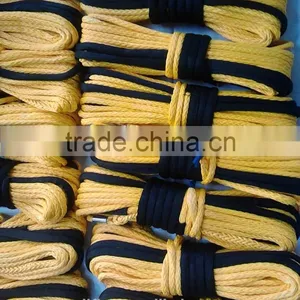 Yellow Uhmwpe Atv Winch Rope , Amsteel Yellow Atv Winch Rope , Utv Winch Rope With ss Thimble thumbnail-1