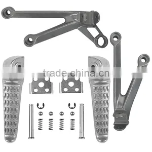 For Kawasaki ZX10R 2004-2005 ZX-10R Silver Rear Foot Pegs Footrest Brackets thumbnail-1