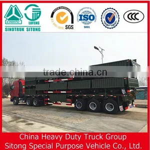 13 Meter Detachable Wall Sidewall Trailer, Dropside Trailer, Tri-axle Flatbed Sidewall Semi Trailer thumbnail-3