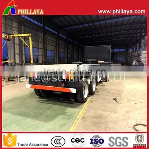 Side Post Removable 20FT Flatbed Drawbar Container Dolly Trailer With Twist Locks thumbnail-3