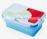 Food Grade Portable Convenient Collapsible Houseware Silicone Foldable Lunch Box thumbnail-1