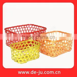 Handmade Knit Natural Bamboo Drawer Basket thumbnail-1