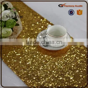 Popular Gold Sequin Table Runner for Party/Wedding Decoration thumbnail-3