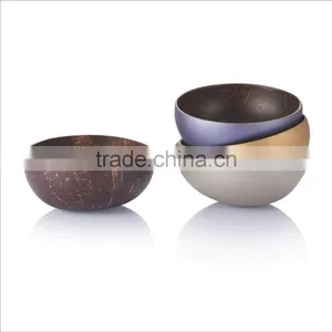 High Quality Eco Friendly Vietnamese Lacquer Natural Inside Outside Color Coconut Bowl thumbnail-1
