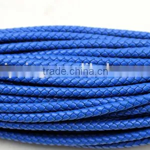Braided Round Leather Cords 100% Bolo Braided Round Leather Cords|100% Genuine Leather 3mm Braided thumbnail-1