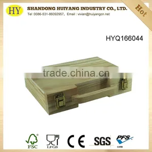 FSC Unfinished Suitcase Wooden Tool Box thumbnail-1