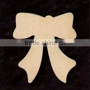 Hot Sell 12 BOW Shapes 2.5 Inches Tall Natural Craft Wood Cutout Made in China thumbnail-1