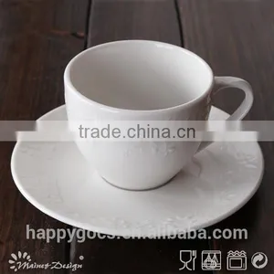 Classical White Porcelain Hotel Usage Coffee Cup & Saucers thumbnail-5
