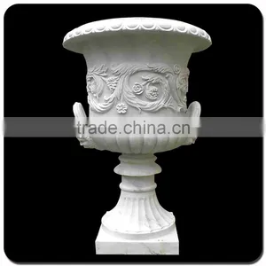 China White Marble Planter Pot VFP-006L thumbnail-3