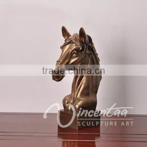 Art Deco Riproduzioni Life Size Resin Craft Fiberglass Head Horse thumbnail-2