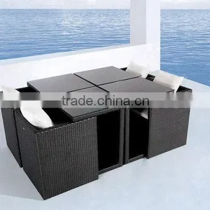 Rattan Cube Dining Set Table and Chairs for Garden,patio and Outdoor thumbnail-1