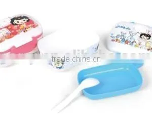 Plastic Large Rectangular Oval Double Lunch Boxes/Insulation Boxes thumbnail-2